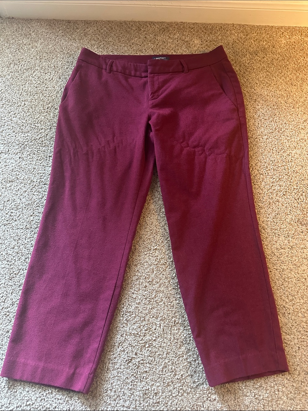 Old Navy Plum Straight Cropped Pants